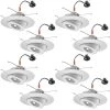 6 in. 3000K Integrated LED Recessed Trim Gimbal Light with Adjustable Beam Angle and Bulb Direction 670 Lumens (8 Pack) by Commercial Electric -OCTO LIGHTS Shop commercial electric recessed lighting trims 53803111 8pk 64 1000