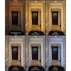 6 in. Selectable Integrated LED Recessed Trim Can Light with Night Light Feature 5 CCT 670 Lumens Dimmable (8 Pack) by Commercial Electric -OCTO LIGHTS Shop commercial electric recessed lighting trims 53804101 8pk 4f 1000