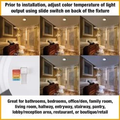 6 in. Selectable Integrated LED Recessed Trim Can Light with Night Light Feature 5 CCT 670 Lumens Dimmable (8 Pack) by Commercial Electric -OCTO LIGHTS Shop commercial electric recessed lighting trims 53804101 8pk a0 1000