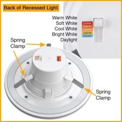 6 in. Selectable Integrated LED Recessed Trim Can Light with Night Light Feature 5 CCT 670 Lumens Dimmable (8 Pack) by Commercial Electric -OCTO LIGHTS Shop commercial electric recessed lighting trims 53804101 8pk c3 1000