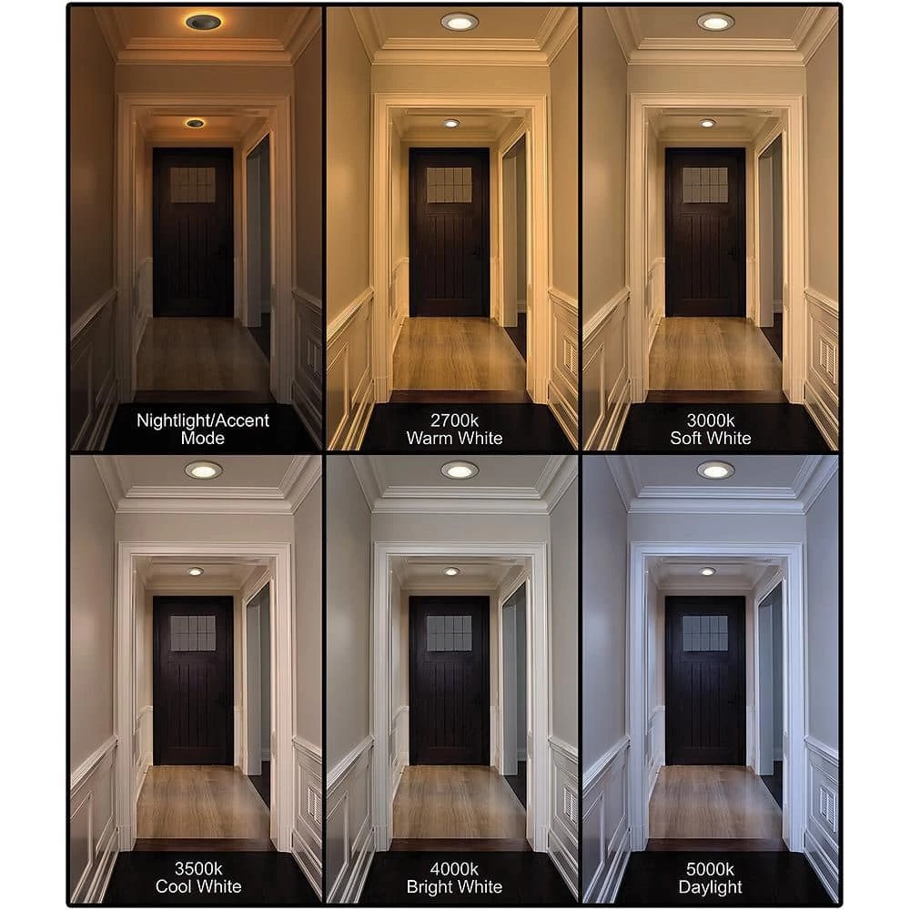 4 in. Color Selectable CCT Integrated LED Recessed Light Trim with Night Light Feature 625 Lumens Dimmable by Commercial Electric 10 4 in. Color Selectable CCT Integrated LED Recessed Light Trim with Night Light Feature 625 Lumens Dimmable by Commercial Electric - Image 8
