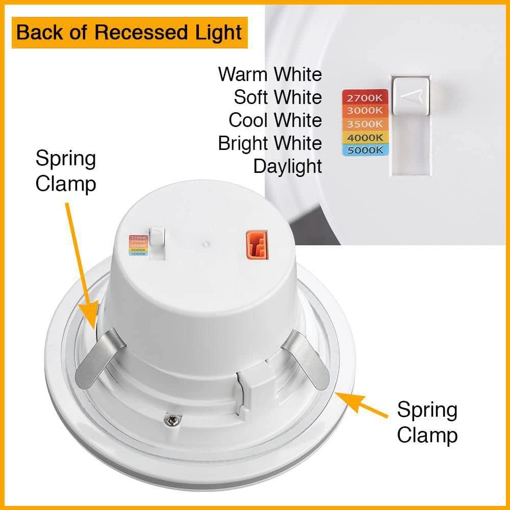 4 in. Color Selectable CCT Integrated LED Recessed Light Trim with Night Light Feature 625 Lumens Dimmable by Commercial Electric 9 4 in. Color Selectable CCT Integrated LED Recessed Light Trim with Night Light Feature 625 Lumens Dimmable by Commercial Electric - Image 7