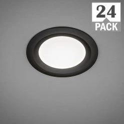 Ultra Slim 6 in. Canless 3000K Adjustable Color Temperatures Integrated LED Recessed Light w/Black Trim Kit (24-Pack) by Commercial Electric 20 Ultra Slim 6 in. Canless 3000K Adjustable Color Temperatures Integrated LED Recessed Light w/Black Trim Kit (24-Pack) by Commercial Electric -OCTO LIGHTS Shop commercial electric recessed lighting trims 53807101ablk24p 44 1000