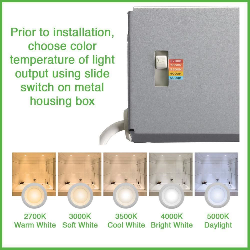 Ultra Slim 6 in. Canless 3000K Adjustable Color Temperatures Integrated LED Recessed Light w/Black Trim Kit (24-Pack) by Commercial Electric 6 Ultra Slim 6 in. Canless 3000K Adjustable Color Temperatures Integrated LED Recessed Light w/Black Trim Kit (24-Pack) by Commercial Electric - Image 4