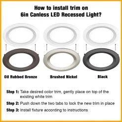 Ultra Slim 6 in. Canless 3000K Adjustable Color Temperatures Integrated LED Recessed Light w/Black Trim Kit (24-Pack) by Commercial Electric 17 Ultra Slim 6 in. Canless 3000K Adjustable Color Temperatures Integrated LED Recessed Light w/Black Trim Kit (24-Pack) by Commercial Electric -OCTO LIGHTS Shop commercial electric recessed lighting trims 53807101ablk24p c3 1000