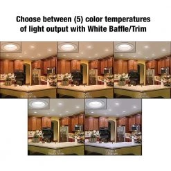 6 in. Selectable Integrated LED Recessed Trim Downlight 30 Configurations in 1 Fixture High Ceiling Output T20 Compliant by Commercial Electric -OCTO LIGHTS Shop commercial electric recessed lighting trims 53820101 a0 1000