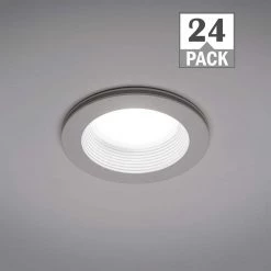 4 in. Canless Adjustable Color Temperature Integrated LED Recessed Light Trim w/ Night Light Reduces Eye Glare (24-Pack) by Commercial Electric -OCTO LIGHTS Shop commercial electric recessed lighting trims 53822101 24pk fa 1000