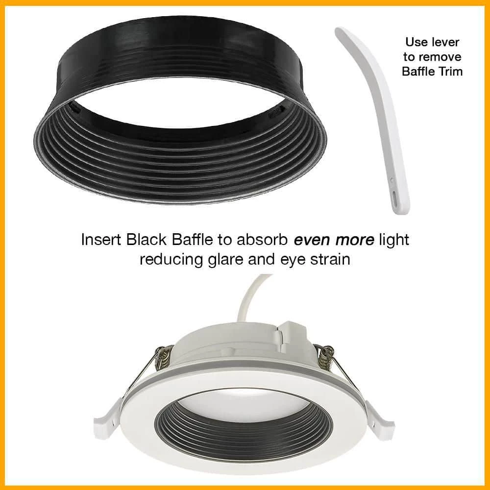4 in. Canless Color Selectable Integrated LED Recessed Light Trim w/ Night Light Reduces Eye Glare 650 Lumens (8-Pack) by Commercial Electric 7 4 in. Canless Color Selectable Integrated LED Recessed Light Trim w/ Night Light Reduces Eye Glare 650 Lumens (8-Pack) by Commercial Electric - Image 5