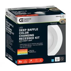 6 in. Canless Color Selectable Integrated LED Recessed Light Trim w/ Night Light Reduces Eye Glare 900 Lumens (12-Pack) by Commercial Electric -OCTO LIGHTS Shop commercial electric recessed lighting trims 53823101 12pk 76 1000