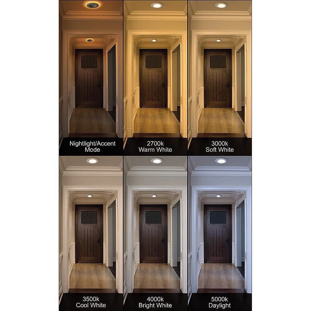 6 in. Canless Color Selectable Integrated LED Recessed Light Trim w/ Night Light Reduces Eye Glare 900 Lumens by Commercial Electric 12 6 in. Canless Color Selectable Integrated LED Recessed Light Trim w/ Night Light Reduces Eye Glare 900 Lumens by Commercial Electric - Image 10