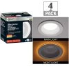 6 in. Canless Color Selectable Integrated LED Recessed Light Trim w/ Night Light Reduces Eye Glare 900 Lumens (4-Pack) by Commercial Electric 2 6 in. Canless Color Selectable Integrated LED Recessed Light Trim w/ Night Light Reduces Eye Glare 900 Lumens (4-Pack) by Commercial Electric -OCTO LIGHTS Shop commercial electric recessed lighting trims 53823101 4pk 64 1000