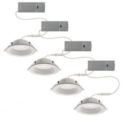6 in. Canless Color Selectable Integrated LED Recessed Light Trim w/ Night Light Reduces Eye Glare 900 Lumens (4-Pack) by Commercial Electric -OCTO LIGHTS Shop commercial electric recessed lighting trims 53823101 4pk fa 1000