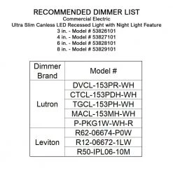Ultra Slim 3 in. Color Selectable CCT Canless Integrated LED Recessed Light Trim with Night Light Feature (12-Pack) by Commercial Electric 21 Ultra Slim 3 in. Color Selectable CCT Canless Integrated LED Recessed Light Trim with Night Light Feature (12-Pack) by Commercial Electric -OCTO LIGHTS Shop commercial electric recessed lighting trims 53826101 12pk 44 1000
