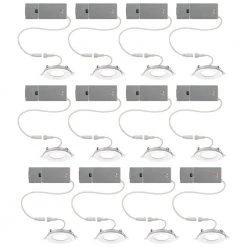 Ultra Slim 3 in. Color Selectable CCT Canless Integrated LED Recessed Light Trim with Night Light Feature (12-Pack) by Commercial Electric