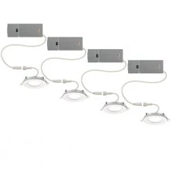 Ultra Slim 3 in. Canless Selectable CCT Integrated LED Recessed Light Trim with Night Light Feature 550 Lumens (4-Pack) by Commercial Electric