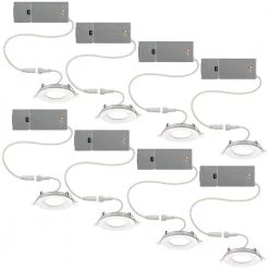 Ultra Slim 3 in. Canless Selectable CCT Integrated LED Recessed Light Trim with Night Light Feature 550 Lumens (8-Pack) by Commercial Electric