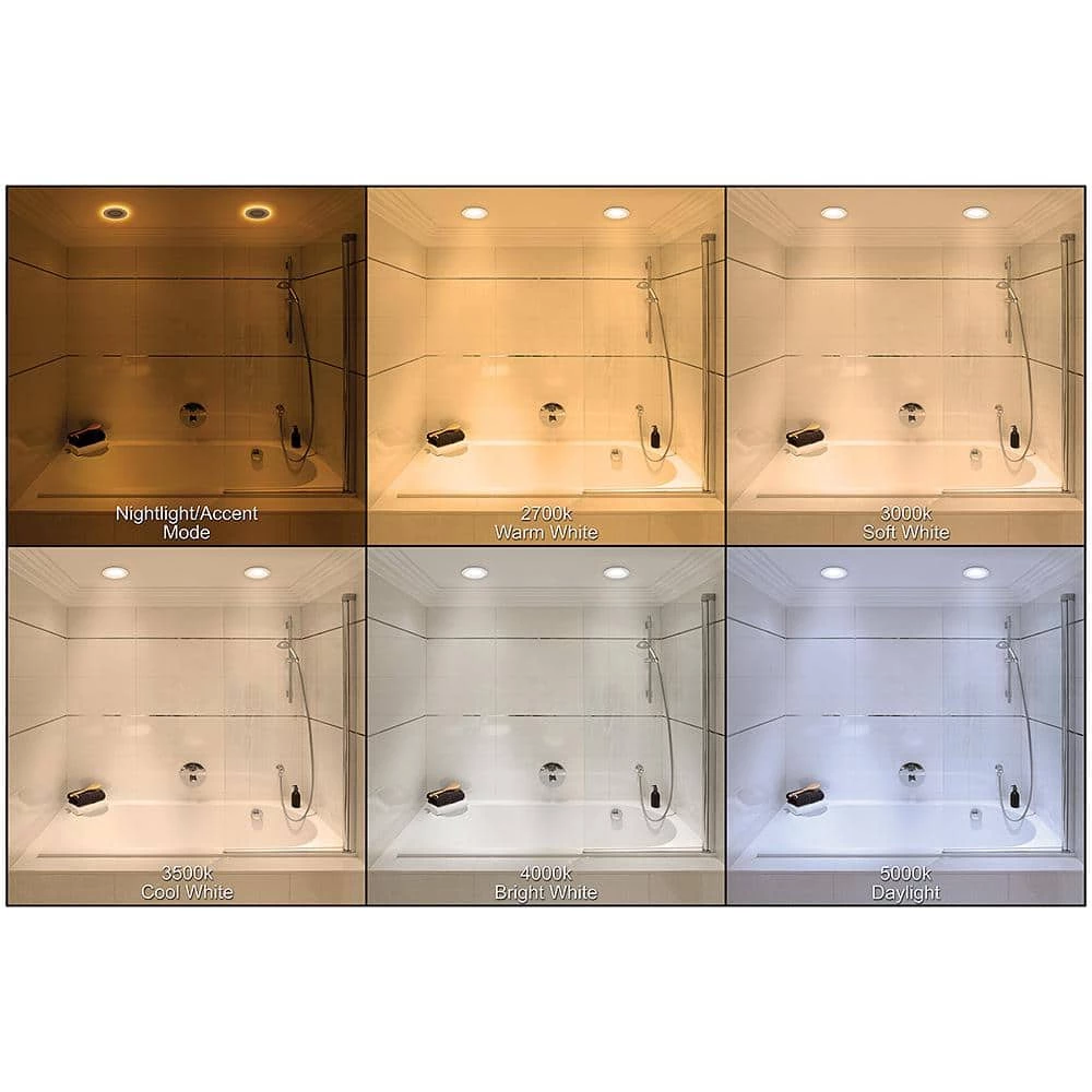 Ultra Slim 4 in. Canless Selectable CCT Integrated LED Recessed Light Trim with Night Light Feature 650 Lumens (4-Pack) by Commercial Electric 5 Ultra Slim 4 in. Canless Selectable CCT Integrated LED Recessed Light Trim with Night Light Feature 650 Lumens (4-Pack) by Commercial Electric - Image 3