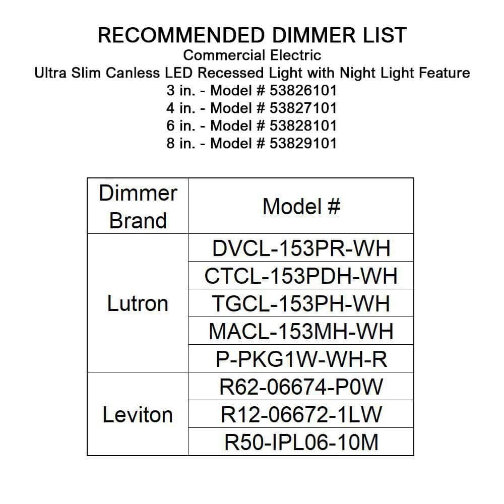 Ultra Slim 4 in. Canless Selectable CCT Integrated LED Recessed Light Trim with Night Light Feature 650 Lumens (4-Pack) by Commercial Electric 14 Ultra Slim 4 in. Canless Selectable CCT Integrated LED Recessed Light Trim with Night Light Feature 650 Lumens (4-Pack) by Commercial Electric - Image 12