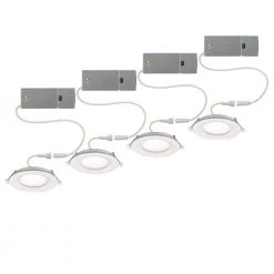 Ultra Slim 4 in. Canless Selectable CCT Integrated LED Recessed Light Trim with Night Light Feature 650 Lumens (4-Pack) by Commercial Electric 24 Ultra Slim 4 in. Canless Selectable CCT Integrated LED Recessed Light Trim with Night Light Feature 650 Lumens (4-Pack) by Commercial Electric -OCTO LIGHTS Shop commercial electric recessed lighting trims 53827101 4pk fa 1000