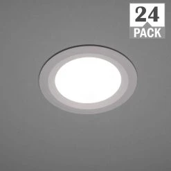 Ultra Slim 6 in. Canless Adjustable Color Temperatures Integrated LED Recessed Light Trim with Night Light (24-Pack) by Commercial Electric -OCTO LIGHTS Shop commercial electric recessed lighting trims 53828101 24pk fa 1000