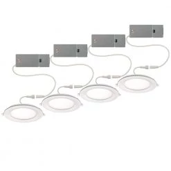 Ultra Slim 6 in. Canless Selectable CCT Integrated LED Recessed Light Trim with Night Light Feature 900 Lumens (4-Pack) by Commercial Electric
