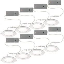 Ultra Slim 6 in. Canless Selectable CCT Integrated LED Recessed Light Trim with Night Light Feature 900 Lumens (8-Pack) by Commercial Electric