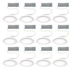 Ultra Slim 8 in. Color Selectable CCT Canless Integrated LED Recessed Light Trim with Night Light Feature (12-Pack) by Commercial Electric