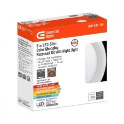 Ultra Slim 8 in. Canless Adjustable Color Temperature Integrated LED Recessed Trim with Night Light (24-Pack) by Commercial Electric 23 Ultra Slim 8 in. Canless Adjustable Color Temperature Integrated LED Recessed Trim with Night Light (24-Pack) by Commercial Electric -OCTO LIGHTS Shop commercial electric recessed lighting trims 53829101 24pk 76 1000