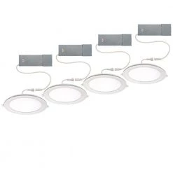Ultra Slim 8 in. Canless Selectable CCT Integrated LED Recessed Light Trim with Night Light Feature 1800 Lumens (4-Pack) by Commercial Electric -OCTO LIGHTS Shop commercial electric recessed lighting trims 53829101 4pk fa 1000
