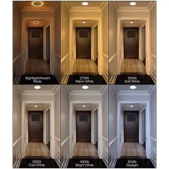 Ultra Slim 8 in. Canless Selectable CCT Integrated LED Recessed Light Trim with Night Light Feature 1800 Lumens by Commercial Electric -OCTO LIGHTS Shop commercial electric recessed lighting trims 53829101 a0 1000