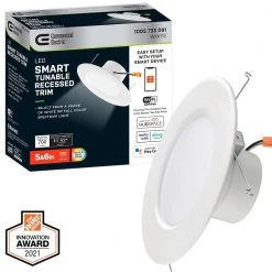 5 in./6 in. Smart Hubspace Color Selectable CCT Integrated LED Recessed Light Trim by Commercial Electric