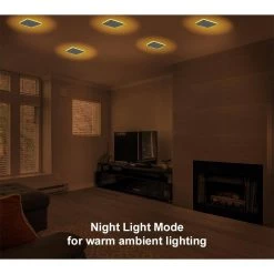 Ultra Slim 4 in. Square Canless Adjust Color Temp Integrated LED Recessed Light w/Night Light, Black Trim Opt (12-Pack) by Commercial Electric -OCTO LIGHTS Shop commercial electric recessed lighting trims 538661010 12pk 4f 1000