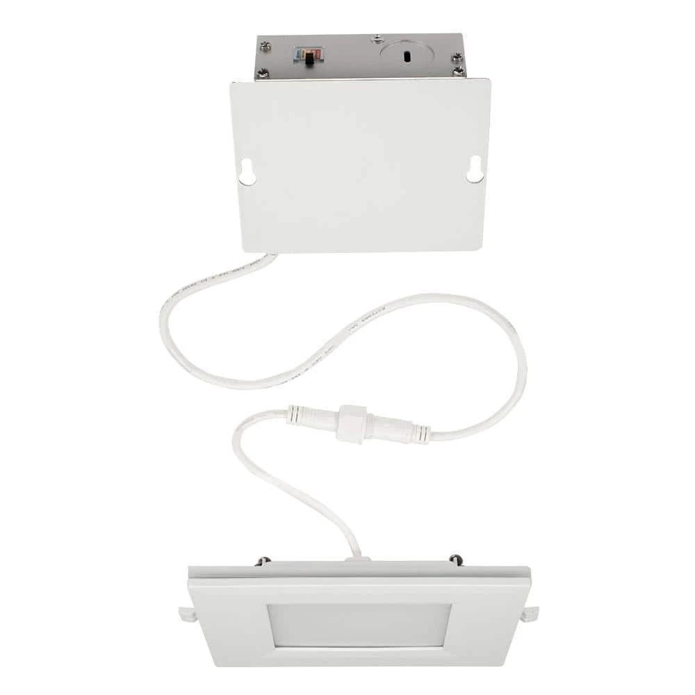 Ultra Slim 4 in. Square Canless Adjust Color Temp Integrated LED Recessed Light w/ Night Light and Black Trim Option by Commercial Electric 5 Ultra Slim 4 in. Square Canless Adjust Color Temp Integrated LED Recessed Light w/ Night Light and Black Trim Option by Commercial Electric - Image 3
