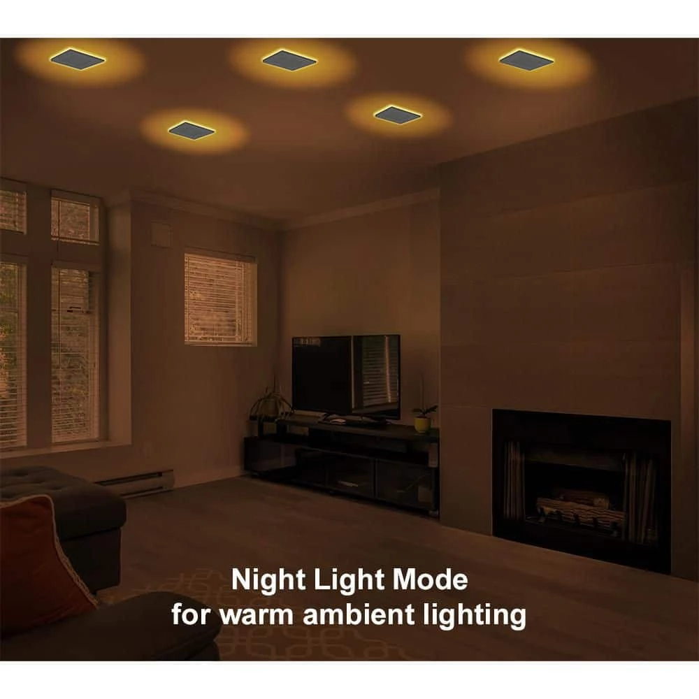 Ultra Slim 4 in. Square Canless Adjust Color Temp Integrated LED Recessed Light w/ Night Light and Black Trim Option by Commercial Electric 11 Ultra Slim 4 in. Square Canless Adjust Color Temp Integrated LED Recessed Light w/ Night Light and Black Trim Option by Commercial Electric - Image 9