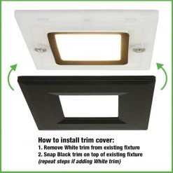 Ultra Slim 4 in. Square Canless Adjust Color Temp Integrated LED Recessed Light w/ Night Light and Black Trim Option by Commercial Electric 19 Ultra Slim 4 in. Square Canless Adjust Color Temp Integrated LED Recessed Light w/ Night Light and Black Trim Option by Commercial Electric -OCTO LIGHTS Shop commercial electric recessed lighting trims 538661010 66 1000