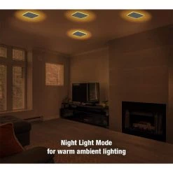 Ultra Slim 6 in. Square Canless Adjust Color Temp Integrated LED Recessed Light w/ Night Light and Black Trim Option by Commercial Electric -OCTO LIGHTS Shop commercial electric recessed lighting trims 538671010 4f 1000