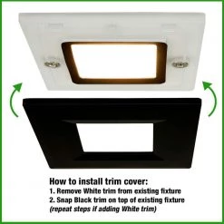 Ultra Slim 6 in. Square Canless Adjust Color Temp Integrated LED Recessed Light w/ Night Light and Black Trim Option by Commercial Electric -OCTO LIGHTS Shop commercial electric recessed lighting trims 538671010 66 1000