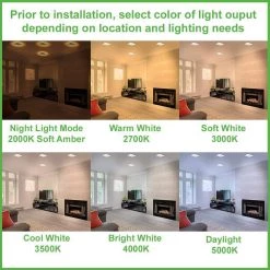 Ultra Slim 6 in. Square Canless Adjust Color Temp Integrated LED Recessed Light w/ Night Light and Black Trim Option by Commercial Electric -OCTO LIGHTS Shop commercial electric recessed lighting trims 538671010 a0 1000