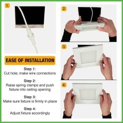 Ultra Slim 6 in. Square Canless Adjust Color Temp Integrated LED Recessed Light w/ Night Light and Black Trim Option by Commercial Electric -OCTO LIGHTS Shop commercial electric recessed lighting trims 538671010 c3 1000