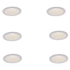 6 in. R30 White Recessed Can Light Baffle Trim (6-Pack) by Commercial Electric