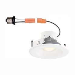 4 in. White Integrated LED Recessed Can Light Trim with Changeable Trim Ring by Commercial Electric