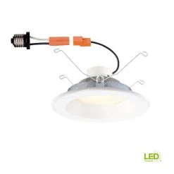 6 in. White Integrated LED Recessed Can Light Trim with Changeable Trim Ring by Commercial Electric