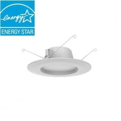 5/6 in. New Construction or Remodel White Dimmable Integrated LED Recessed Trim Cool White 4000k (4-Pack) by Commercial Electric