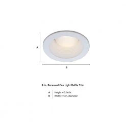 4 in. White Recessed Can Light Baffle Trim by Commercial Electric 11 4 in. White Recessed Can Light Baffle Trim by Commercial Electric -OCTO LIGHTS Shop commercial electric recessed lighting trims hbr201lwh 4f 1000