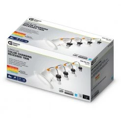 4 in. New Construction or Remodel White Dimmable LED Recessed Trim with Adjustable Color Changing Technology (4-Pack) by Commercial Electric -OCTO LIGHTS Shop commercial electric recessed lighting trims ns01da09er2 259 1f 1000