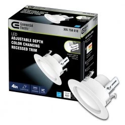 4 in. Selectable Integrated LED Recessed Adjustable Depth Trim by Commercial Electric 11 4 in. Selectable Integrated LED Recessed Adjustable Depth Trim by Commercial Electric -OCTO LIGHTS Shop commercial electric recessed lighting trims ns02aa09er1 259 1f 1000