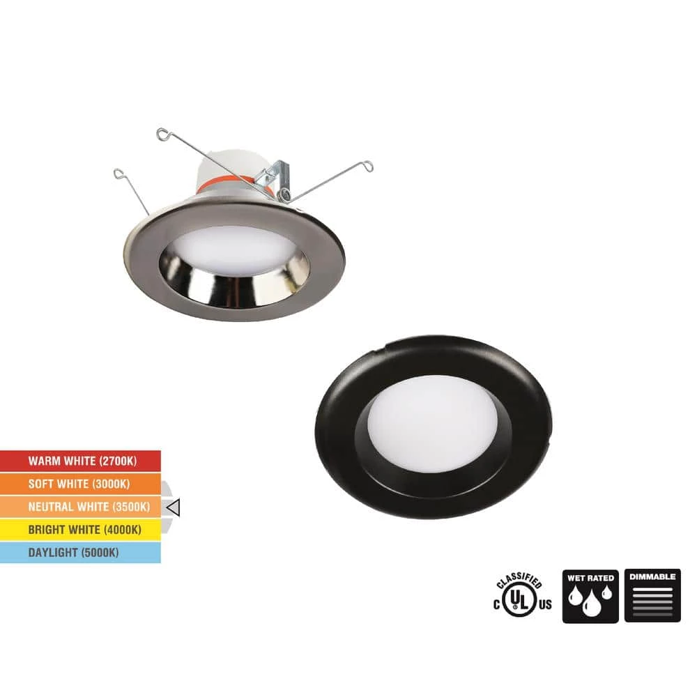 5/6 in. New Construction or Remodel Dimmable LED Recessed Interchangeable Trim with Adjustable Color Changing Technology by Commercial Electric 6 5/6 in. New Construction or Remodel Dimmable LED Recessed Interchangeable Trim with Adjustable Color Changing Technology by Commercial Electric - Image 4