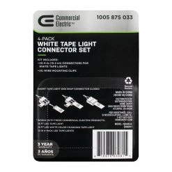 6 in. White Connector Cord LED Strip Light Connector Pack (4 x 6 in. Snap Connectors, 4 Wire Mounting Clips) by Commercial Electric 12 6 in. White Connector Cord LED Strip Light Connector Pack (4 x 6 in. Snap Connectors, 4 Wire Mounting Clips) by Commercial Electric -OCTO LIGHTS Shop commercial electric under cabinet lighting accessories c560011 44 1000