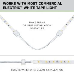 6 in. White Connector Cord LED Strip Light Connector Pack (4 x 6 in. Snap Connectors, 4 Wire Mounting Clips) by Commercial Electric 10 6 in. White Connector Cord LED Strip Light Connector Pack (4 x 6 in. Snap Connectors, 4 Wire Mounting Clips) by Commercial Electric -OCTO LIGHTS Shop commercial electric under cabinet lighting accessories c560011 4f 1000