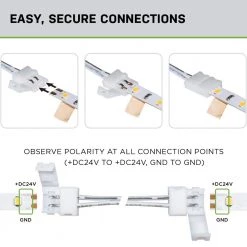6 in. White Connector Cord LED Strip Light Connector Pack (4 x 6 in. Snap Connectors, 4 Wire Mounting Clips) by Commercial Electric 13 6 in. White Connector Cord LED Strip Light Connector Pack (4 x 6 in. Snap Connectors, 4 Wire Mounting Clips) by Commercial Electric -OCTO LIGHTS Shop commercial electric under cabinet lighting accessories c560011 fa 1000